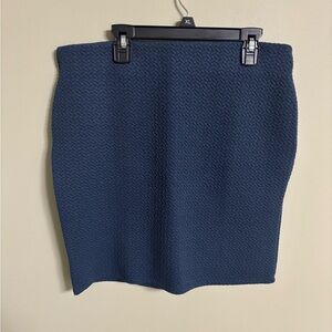 LOFT Womens Size Medium Blue Textured Jacquard Knit Pull-on Mini Skirt New
